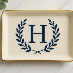 16 Personalized Monogram Ceramic Decorative Tray Gift Idea
